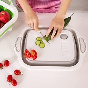 Collapsible Cutting Board 3-in-1 Multifunctional Silicone Cutting Board Multifun